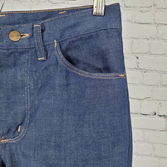 VTG Wrangler Blue Denim Western Cowboy Medium Wash Bootcut Jeans Size 28x34 - Picture 10 of 12
